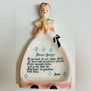 Enesco Prayer Lady Spoon Rest Japan Porcelain Vintage